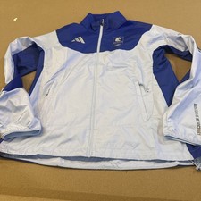 Adidas Boston Marathon 2025 Windbreaker Jacket JN3002 Blue Women  s Size Medium