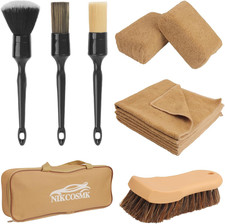10PCS Car Cleaning Kit, Car Detailing Kit Interior Cleaner, Long Bristle Horse H