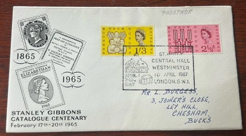 GB - QEII - Pre-decimal - Cover - Phosphor - Freedom from Hunger - Stampex 1967