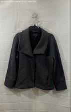 Banana Republic Women's Grey Ribbed Knit Button Front Blazer Jacket Sz M