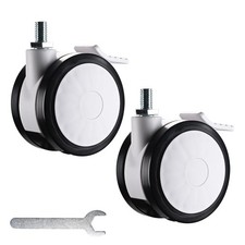 YesSources 2Pcs Mute Wheel Replacement Rotatable Casters Mobile PC Cart Lockable