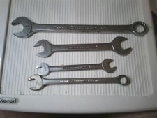 BRITOOL ENGLAND CHROME ALLOY BUNDLE OF 4 OPEN END -COMBINATION WRENCHES  READ