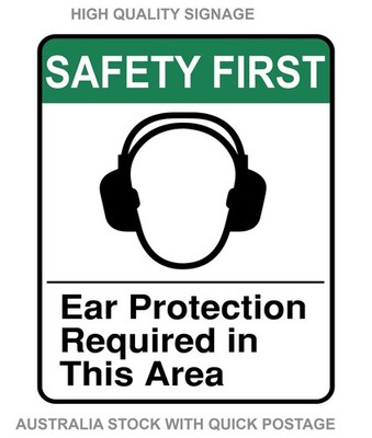 EAR PROTECTION REQUIRED Safety Warning Sign Sticker High Quality pick size A4/A5