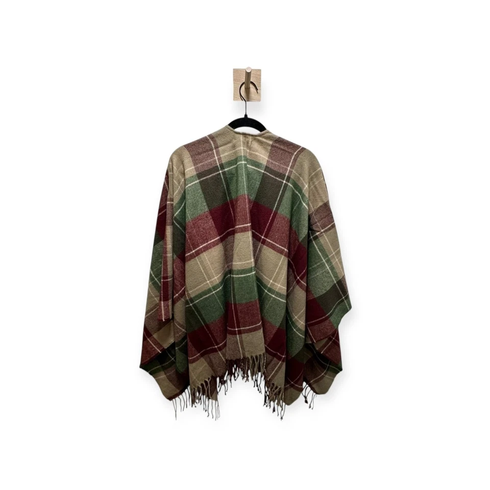 Simply Noelle Acrylic Poncho Wrap Red Green Color New  (One Size Fits All) - Image 2 of 4