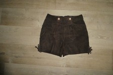 LANDHAUS kurze Damen Trachten-Leder-Hose Shorts Velours-Leder Braun Gr.36 *TOP*