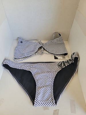 Volcom Stone Vintage Women's Bikini/Top Swimsuit Set Size L Reversible Top. 