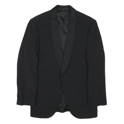 CONCORD Herren Schwarze Woll-Mischung Anzugjacke S Knopfverschluss Uni