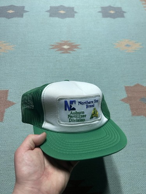 #ad Vintage trucker hat mesh farm cap northern star minerals auburn fertilizer patch $25.00