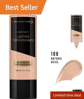 Leichte flüssige Foundation für empfindliche Haut, 106 natürliches Beige, mattes Finish