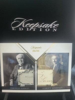 25/25 Thomas Edison & Albert Einstein Dual Relic Card   2023 Keepsake Edition  