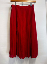 VINTAGE 1970's RED SUNRAY PLEAT SKIRT - SIZE 8/10