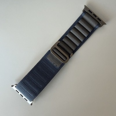 49mm Apple Watch Ultra Blue Alpine Loop Band - titanium Finish - Small Size