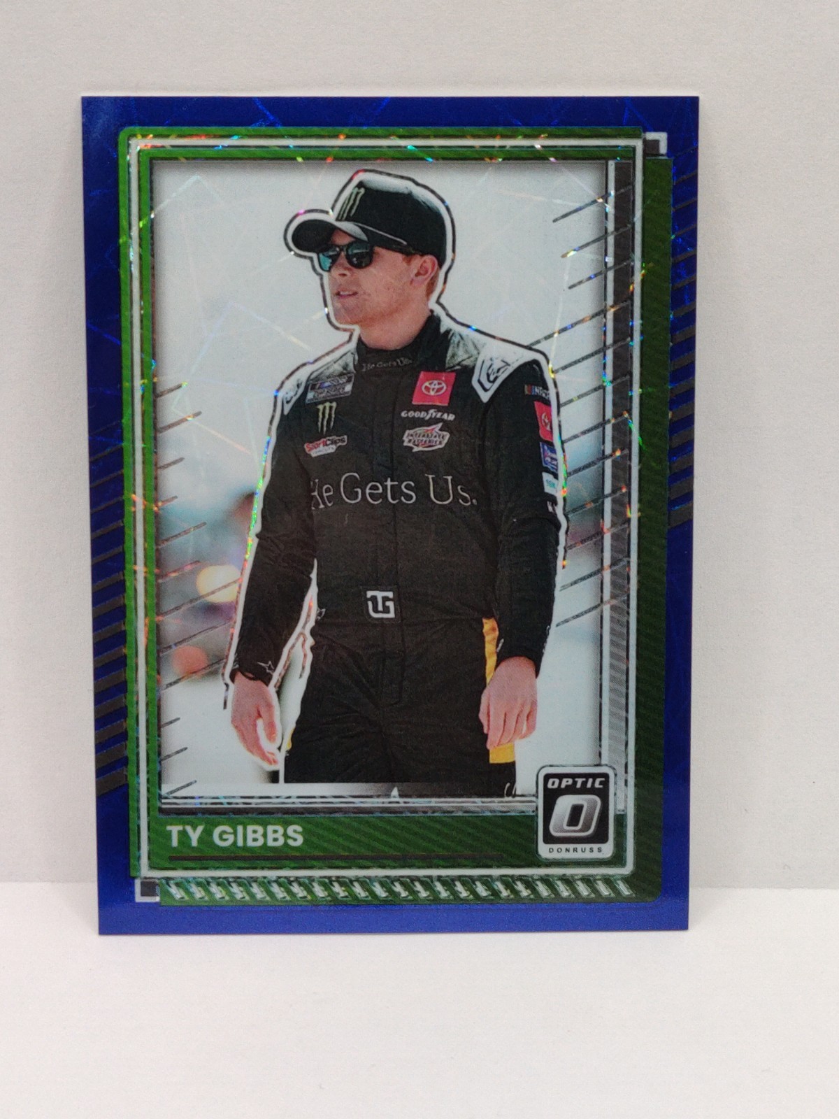 2025 Donruss #58 Ty Gibbs Optic Blue Velocity Prizm NASCAR Racing Card