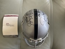 JIM PLUNKETT And FRED BILETNIKOFF  MINI HELMET OAKLAND RAIDERS SB XV MVP JSA