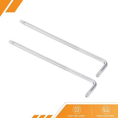 2 Set T20 Anti Tamper Proof Torx Star Key Bit Wrench L-Shape 4.5'' Arm CR-V Steel