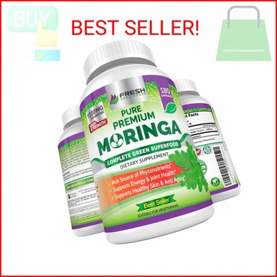 FRESH HEALTHCARE Moringa Oleifera 180 Capsules   100% Pure Leaf Powder - 3 Month