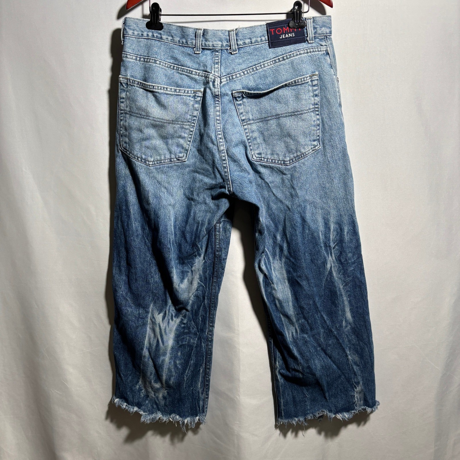 VTG 90s Y2K Tommy Hilfiger Baggy Jeans Mens 36 Frayed Hem Distressed Skater 1999 thumbnail 2