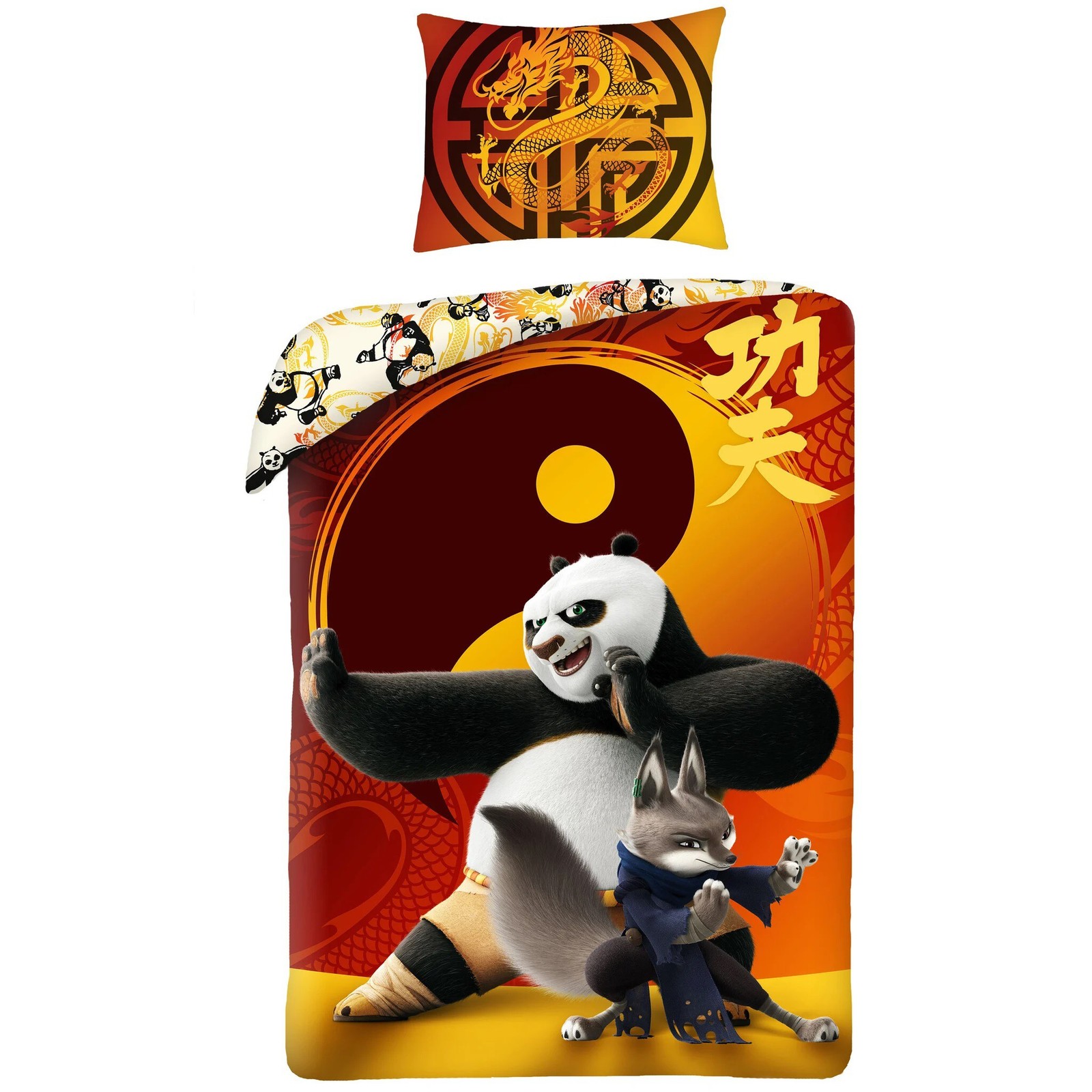 Set Bett Kung Fu Panda 4 Krieger Po Und Zhen Bettbezug 140x200cm Baumwolle 7490₽