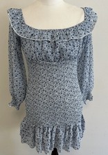 Shareen Collection Women’s Dress Sz 8 Boho Hippie Shirred Long Sleeve Ruffles