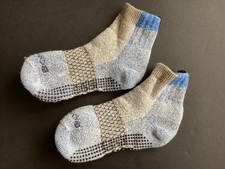 BOMBAS Gripper Sock Slipper Brown Blue MEDIUM UNISEX VGUC