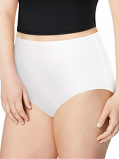 Hanes Just My Size Women  s Brief Panties, 6-Pack, 13/5X, White, Tagless