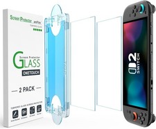 2pack amFilm Nintendo Switch 2 OneTouch Glass Screen Protector 2025