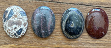 4 Oval Cabochon Lot - Polished Stones Ready to Mount - Crafts Jewelry Making