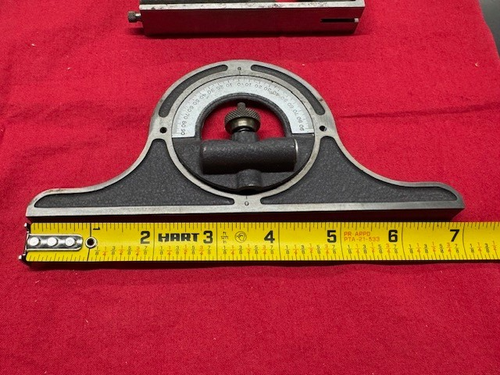Brown & Sharpe 599-425 Protractor Head, 7" & Square Head -VINTAGE - Picture 2 of 7