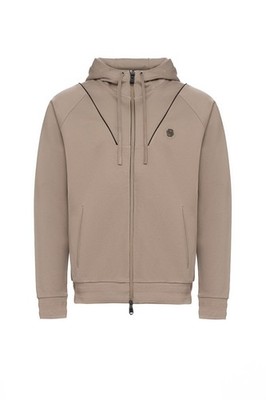 Zip Hoodie BOSS Herren Beige Pullover Oberteil mit Logo - Saggy TL Größe M