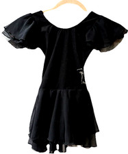 Little Girls Black Leotard Attached Tutu Dance Recital Gymnastics BHL Size 6ANS