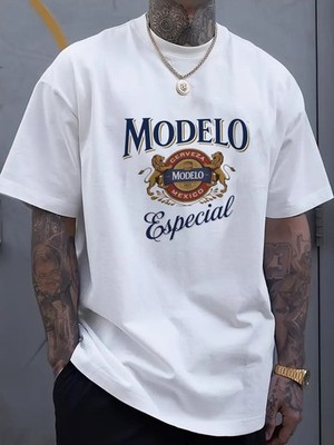 Modelo Especial Beer Logo T-Shirt for Men Unisex Black Short Sleeve Tee 