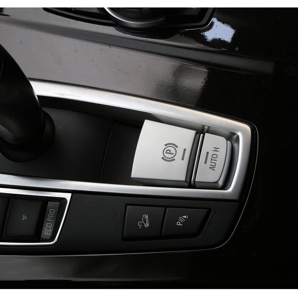 Furulu 2X Handbrake Auto Hold Button Switch Cover Chrome Trim For BMW 5 6 7 X3 - Foto 7