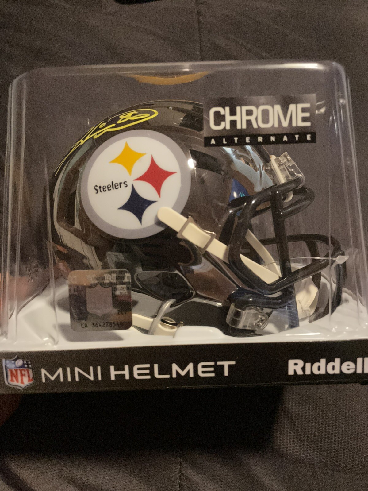Hines Ward Autographed Signed Pittsburgh Steelers #86 Chrome mini helmet Gold Ink Beckett Certified 