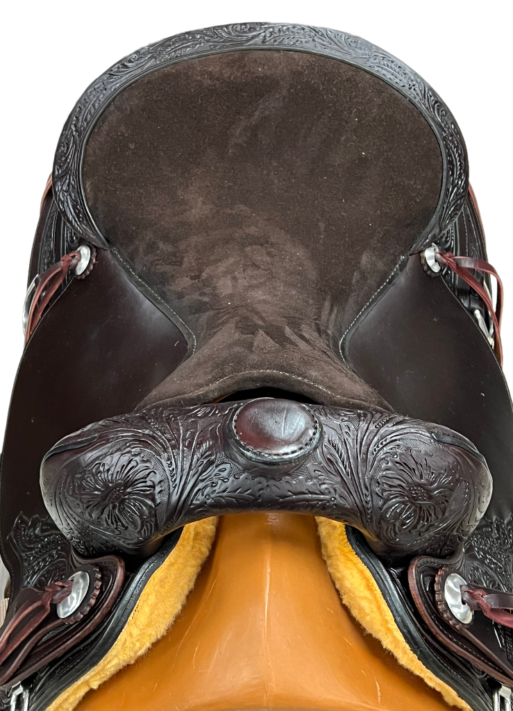 High Horse Oyster Creek Saddle 16" or 17" Reg or Wide, Walnut, Suede