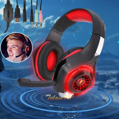 3.5mm Wired Gaming Headset with Microphone LED Light for PS4 PC Xbox One/S Mac