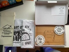 Home Sweet Home Wedding Day Gift, Including, Coasters, Towels, and Cutting BoarG