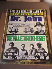House of Blues Jazz Fest 2003 Poster, Dr John, Neville Brothers 18" x 24"