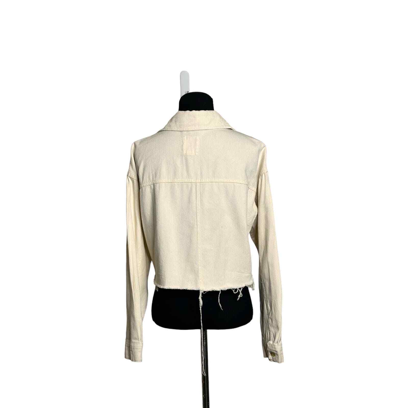 Thread + Supply cream yellow cropped button denim… - image 9