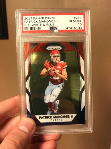 2017 Panini Prizm PATRICK MAHOMES Red White & Blue RWB RC Rookie PSA 10 Low Pop!
