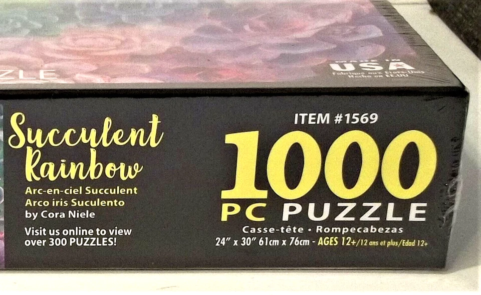 Jigsaw Puzzle 1000 pcs. Succulent Rainbow By Cora Niele SEALED - Image 2 of 4