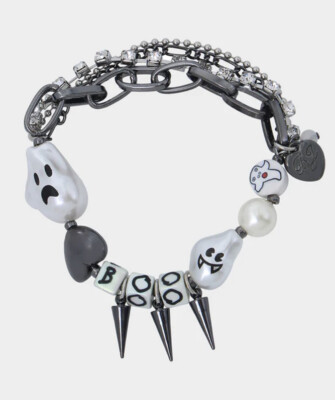 Betsey Johnson Halloween Ghost Charm Statement Bracelet Pearls & Charms NEW Betsey Johnson Ghost Charm Stretch Bracelet -New -Halloween main image 3