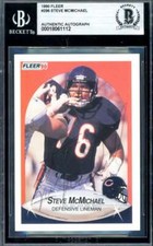 Steve McMichael Beckett BAS Signed 1990 Fleer Autograph