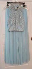 TLC SAY YES TO THE PROM Dress 2 Piece Light Blue Size 3 New Sky Blue Lace Silver