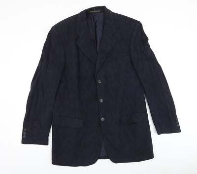 Marks and Spencer Herren Sakko Blazer Blau Viskose Mischung Größe 40 Regular