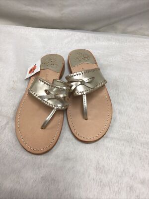 Jack Rogers Women's Adeline Dress Sandal All Gold W/ Bow Size