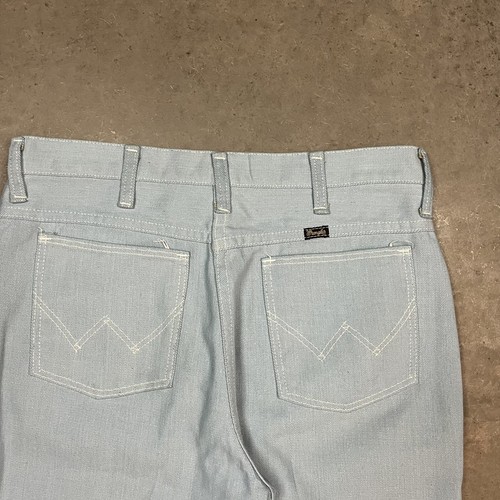 Vintage 70s Wrangler Boot Cut Flare Talon Zip Denim Jeans Blue Measure 32x35 - 第 9/14 張圖片