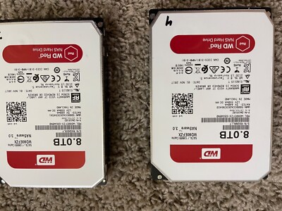 4 Western Digital Red 8Tb NAS - 32Tb Total - Model: WD80EFZX 