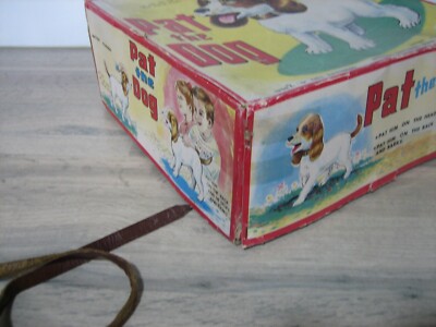 Ancien Jouet Mécanique ALPS – Chien Pat The Dog – Tôle – À Restaurer