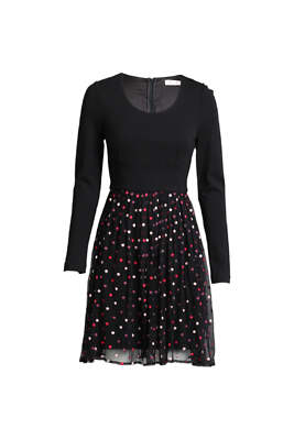 Alannah Hill Black Dress with Polka Dot Tulle Skirt Size 10 AU