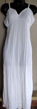 Vintage 60s Sears Sz. 36 long maxi slip white Dress Lace Nightgown